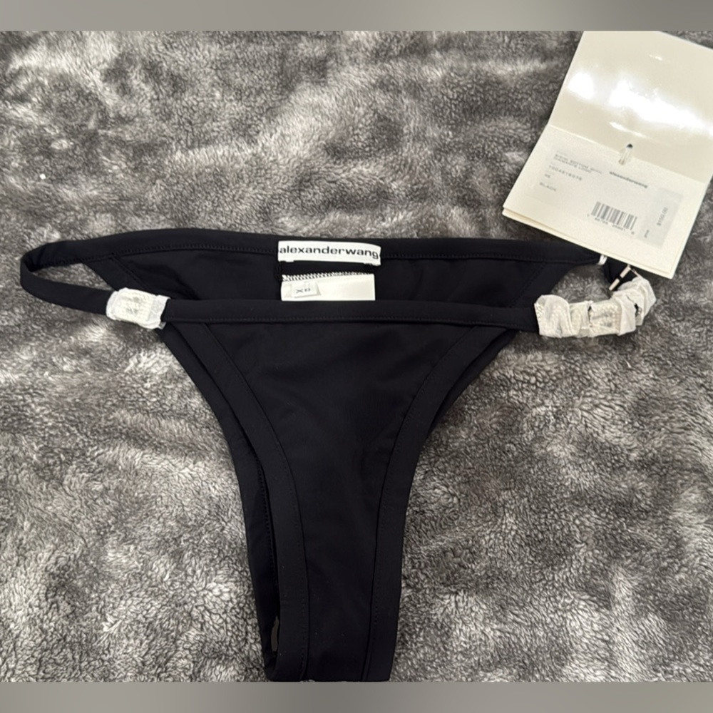 Alexander Wang Black Bikini Bottom with Crystal Logo